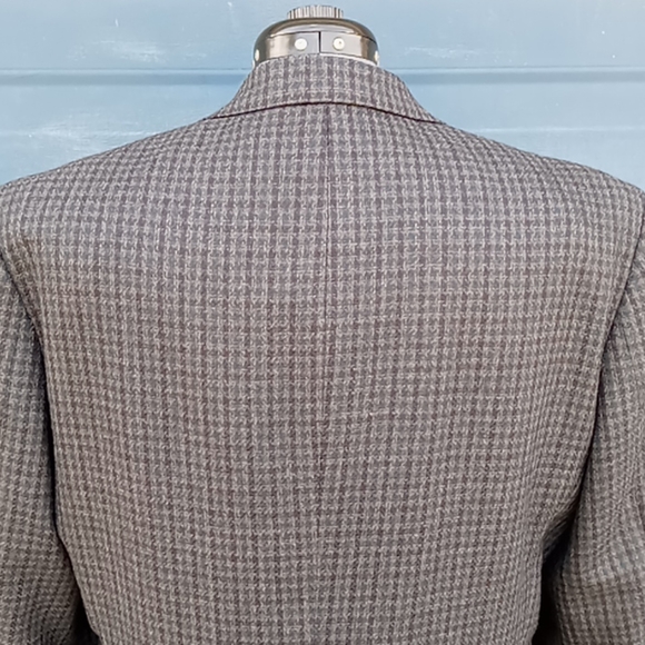 Oscar dela Renta Men's Luxury Check Blazer - Picture 13 of 15